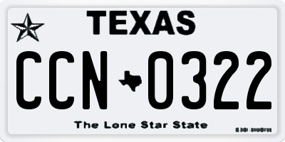 TX license plate CCN0322