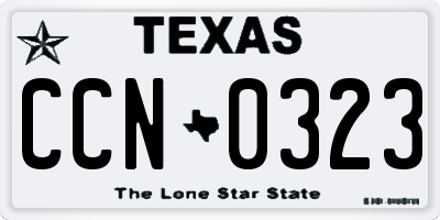 TX license plate CCN0323