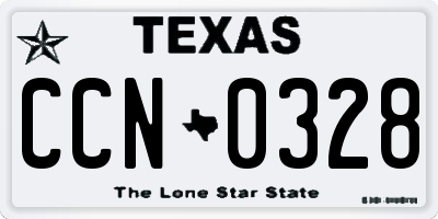 TX license plate CCN0328