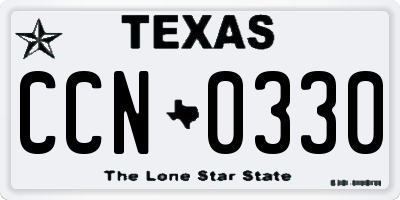 TX license plate CCN0330