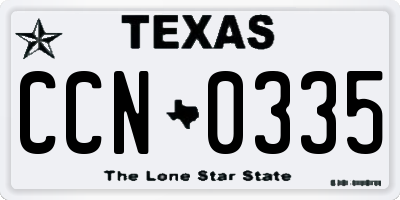 TX license plate CCN0335
