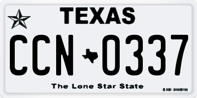 TX license plate CCN0337