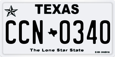 TX license plate CCN0340
