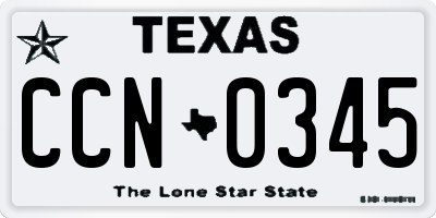TX license plate CCN0345