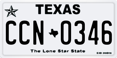TX license plate CCN0346