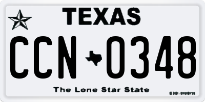 TX license plate CCN0348