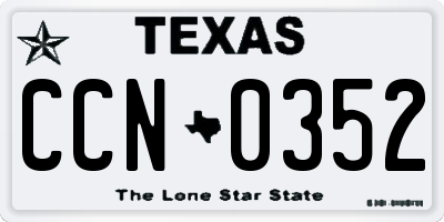 TX license plate CCN0352