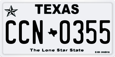 TX license plate CCN0355