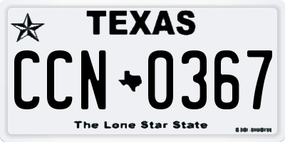 TX license plate CCN0367