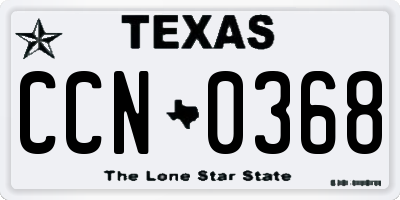 TX license plate CCN0368