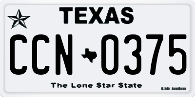 TX license plate CCN0375