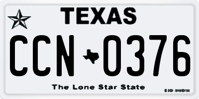 TX license plate CCN0376