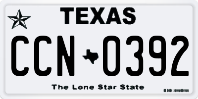 TX license plate CCN0392