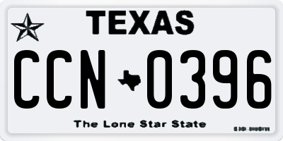 TX license plate CCN0396