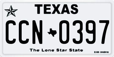 TX license plate CCN0397