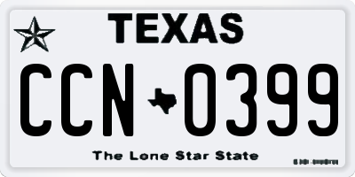 TX license plate CCN0399