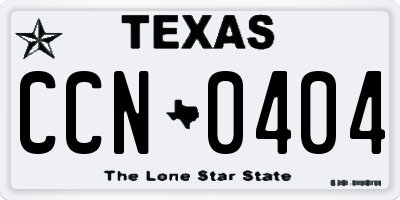 TX license plate CCN0404