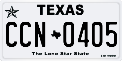 TX license plate CCN0405