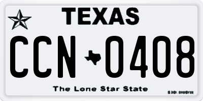TX license plate CCN0408