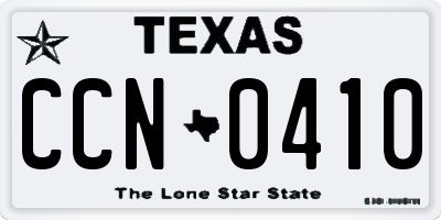 TX license plate CCN0410