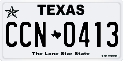 TX license plate CCN0413