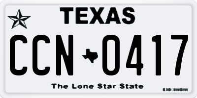 TX license plate CCN0417