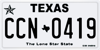 TX license plate CCN0419