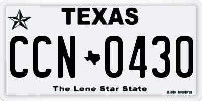 TX license plate CCN0430