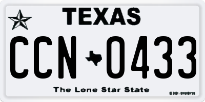 TX license plate CCN0433