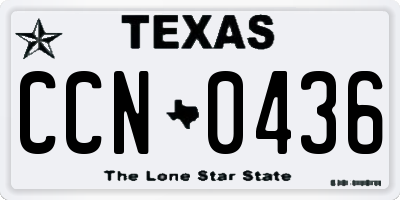 TX license plate CCN0436