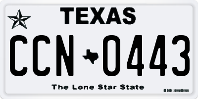 TX license plate CCN0443
