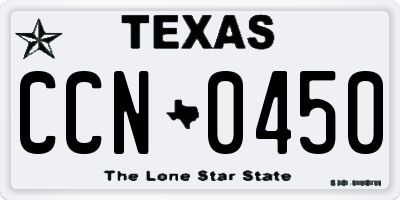 TX license plate CCN0450