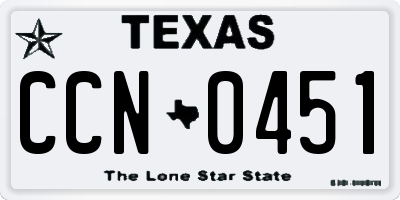TX license plate CCN0451