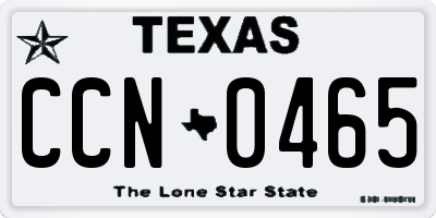 TX license plate CCN0465