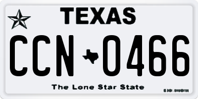 TX license plate CCN0466