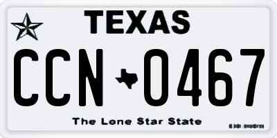 TX license plate CCN0467