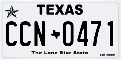 TX license plate CCN0471