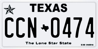 TX license plate CCN0474