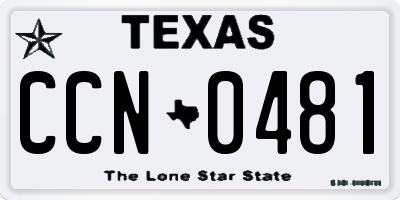 TX license plate CCN0481