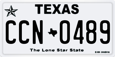 TX license plate CCN0489
