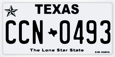 TX license plate CCN0493