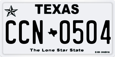 TX license plate CCN0504