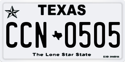 TX license plate CCN0505