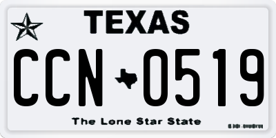 TX license plate CCN0519