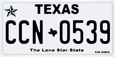 TX license plate CCN0539