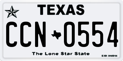 TX license plate CCN0554