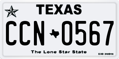 TX license plate CCN0567