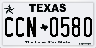 TX license plate CCN0580