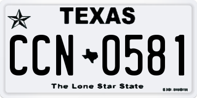 TX license plate CCN0581