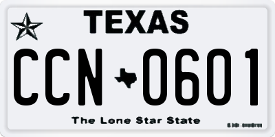 TX license plate CCN0601